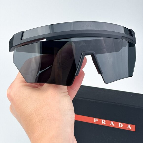 Prada Linea Rossa PS01YS 1BO06F BRAND NEW Sunglasses Matte Black Grey Unisex - Picture 2 of 12